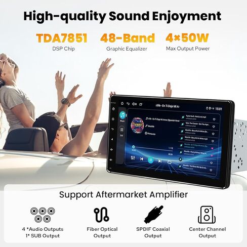 JOYING Double Din راديو السيارة 9 بوصة تعمل باللمس سيارة ستيريو Android 13 وحدة رئيسية 4 جيجابايت + 64 جيجابايت مع Android Auto/Carplay/مرآة Link/Bluetooth/AM/FM راديو (JY-UT139N4) in Kuwait