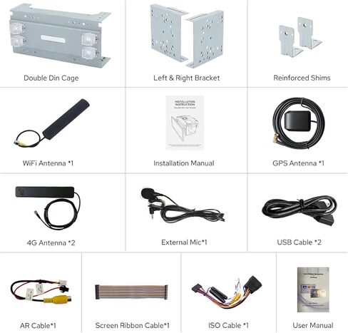 JOYING Double Din راديو السيارة 9 بوصة تعمل باللمس سيارة ستيريو Android 13 وحدة رئيسية 4 جيجابايت + 64 جيجابايت مع Android Auto/Carplay/مرآة Link/Bluetooth/AM/FM راديو (JY-UT139N4) in Kuwait
