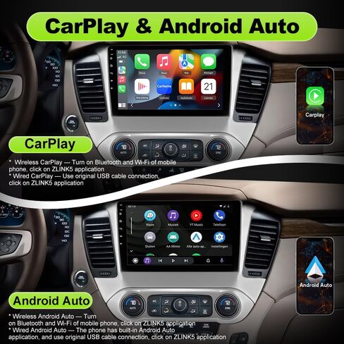 راديو سيارة 10.1 بوصة لسيارة Chevy Suburban Tahoe 2015-2019 (2 جيجابايت + 64 جيجابايت)، ستيريو Android 15 مع CarPlay اللاسلكي Android Auto FM AM BT GPS SWC (ترقية غير Bose) in Kuwait