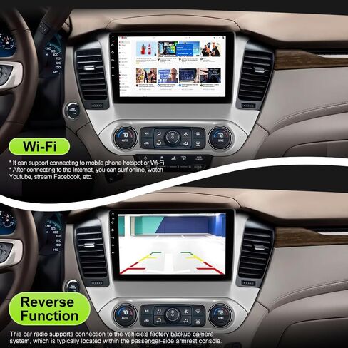 راديو سيارة 10.1 بوصة لسيارة Chevy Suburban Tahoe 2015-2019 (2 جيجابايت + 64 جيجابايت)، ستيريو Android 15 مع CarPlay اللاسلكي Android Auto FM AM BT GPS SWC (ترقية غير Bose) in Kuwait