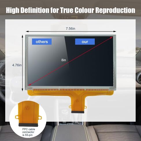 استبدال محول الأرقام بشاشة تعمل باللمس LCD لـ 2014-2018 Chevy Silverado Tahoe Chevy Colorado OEM Navigation - متوافق مع جزء OEM DJ080PA-01A، يناسب GMC Sierra Yukon Acadia Canyon Terrain in Kuwait