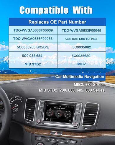 TDO-WVGA0633F00039 شاشة LCD تعمل باللمس مقاس 6.5 بوصة لسيارة VW Magotan Jetta Passat Scirocco Golf Polo Tiguan CC GTI Skoda Octavia Yeti MIB STD2 MIB200 682 ملاحة الوسائط المتعددة TDO-WVGA0633F00045 in Kuwait