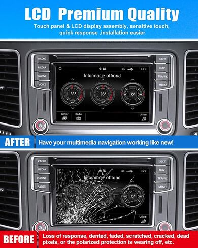 TDO-WVGA0633F00039 شاشة LCD تعمل باللمس مقاس 6.5 بوصة لسيارة VW Magotan Jetta Passat Scirocco Golf Polo Tiguan CC GTI Skoda Octavia Yeti MIB STD2 MIB200 682 ملاحة الوسائط المتعددة TDO-WVGA0633F00045 in Kuwait
