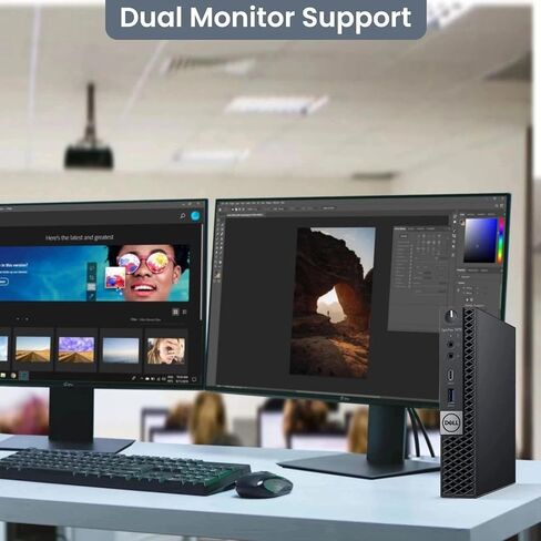 كمبيوتر مكتبي صغير طراز OptiPLex 5060 من Dell - Intel Core i5-8500T - ذاكرة وصول عشوائي DDR4 سعة 16 جيجابايت - محرك أقراص SSD سعة 512 جيجابايت - شاشة جديدة مقاس 24 بوصة - لوحة مفاتيح وماوس لاسلكيان - شبكة Wi-Fi مدمجة - كمبيوتر شخصي صغير للأعمال - Window 1 in Kuwait