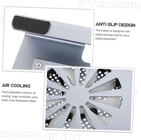 Aluminum Alloy Laptop Cooler Stand with LED Fan, Notebook Cooling Pad for Gaming and Office Use, Elevated Gray Cooling Base for Rapid Heat Dissipation in Kuwait