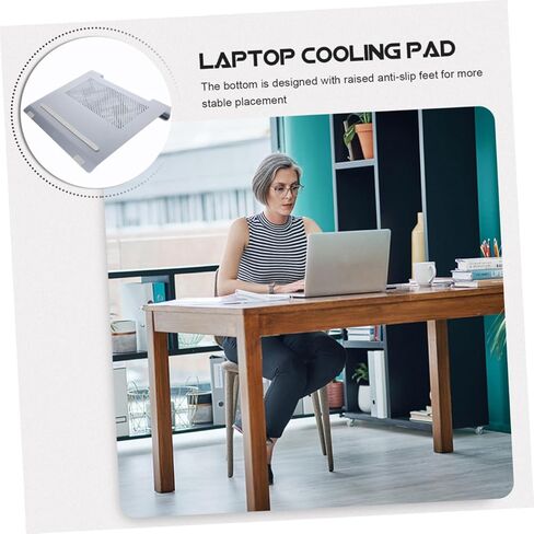 Aluminum Alloy Laptop Cooler Stand with LED Fan, Notebook Cooling Pad for Gaming and Office Use, Elevated Gray Cooling Base for Rapid Heat Dissipation in Kuwait