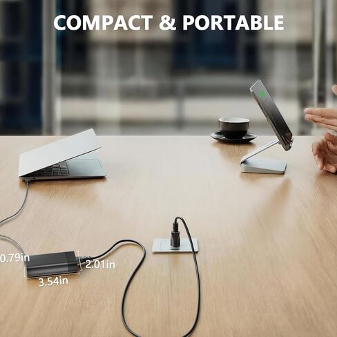 شاحن كمبيوتر محمول USB C نحيف 65 وات متوافق مع HP Elitebook 840 850 860 830 835 845 865 640 650 655 1040 G8 G9 G10 G11، Elitebook 8/6/Ultra/X/X Flip Notebook Next Gen AI PC محول الطاقة in Kuwait