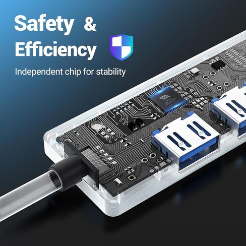 موزع USB، محور USB 3.0 بـ 4 منافذ، موسع USB موصل USB لأجهزة الكمبيوتر المحمول، Xbox، محرك أقراص فلاش، محرك الأقراص الصلبة، وحدة التحكم، الطابعة، الكاميرا، لوحة المفاتيح، الماوس، والمزيد in Kuwait