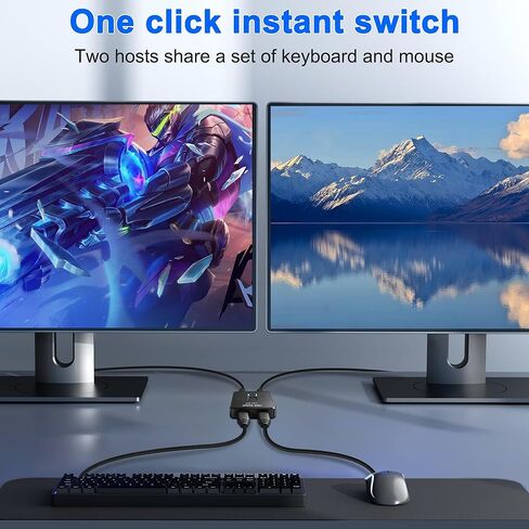 MEIRIYFA USB 2.0 Switch USB Splitter 2 in 2 Out USB-A Switch Selector 2 Computers Share 2 أجهزة USB للطابعة ولوحة المفاتيح والماسح الضوئي والماوس مع كابلين USB ووحدة تحكم سطح المكتب in Kuwait
