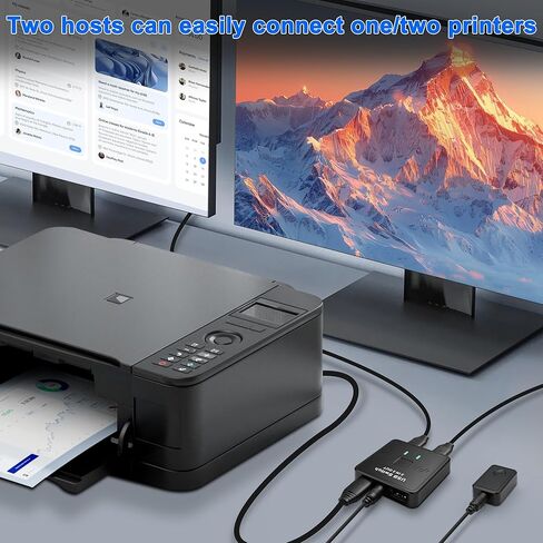 MEIRIYFA USB 2.0 Switch USB Splitter 2 in 2 Out USB-A Switch Selector 2 Computers Share 2 أجهزة USB للطابعة ولوحة المفاتيح والماسح الضوئي والماوس مع كابلين USB ووحدة تحكم سطح المكتب in Kuwait