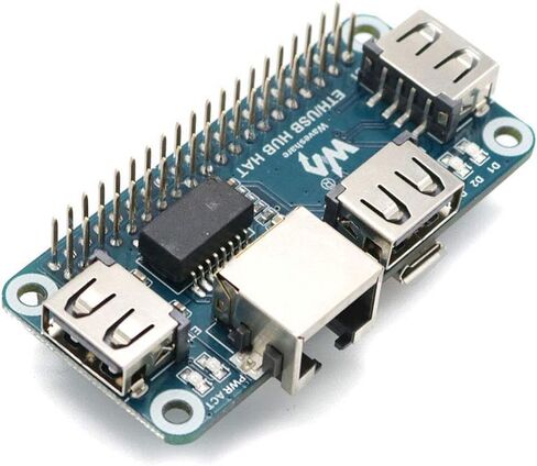Ethernet/USB HUB HAT for Raspberry Pi, 1x RJ45 Ethernet Port Based on RTL8152B Chip, 3X USB Ports Perfectly Fit The Zero/Zero W/Zero WH in Kuwait