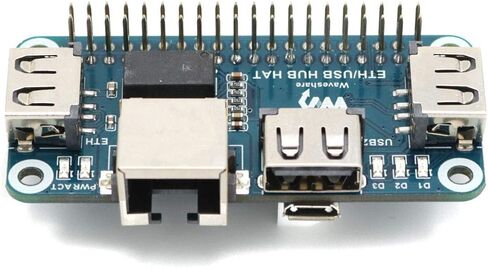 Ethernet/USB HUB HAT for Raspberry Pi, 1x RJ45 Ethernet Port Based on RTL8152B Chip, 3X USB Ports Perfectly Fit The Zero/Zero W/Zero WH in Kuwait