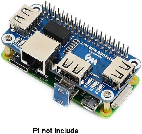 Ethernet/USB HUB HAT for Raspberry Pi, 1x RJ45 Ethernet Port Based on RTL8152B Chip, 3X USB Ports Perfectly Fit The Zero/Zero W/Zero WH in Kuwait