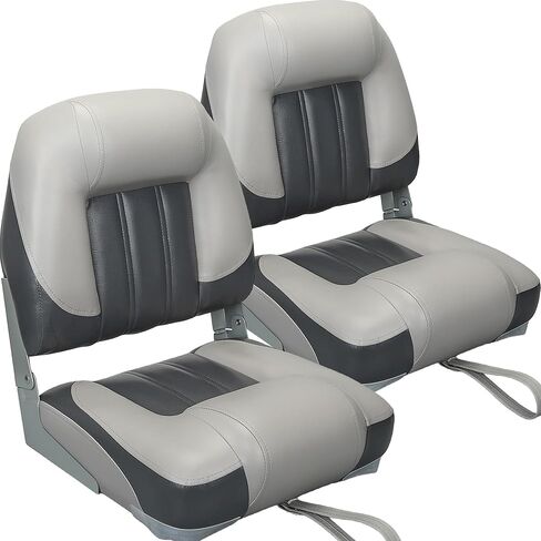 ErgoSeat Two Tone Low Back Folding Boat Seat,White/Blue,2pcs/pack in Saudi Arabia