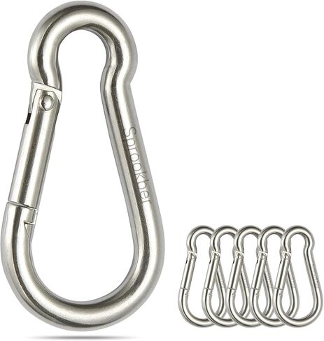 sprookber Stainless Steel Spring Snap Hook Carabiner - 304 Stainless Steel Clips, Set of 6 in Saudi Arabia