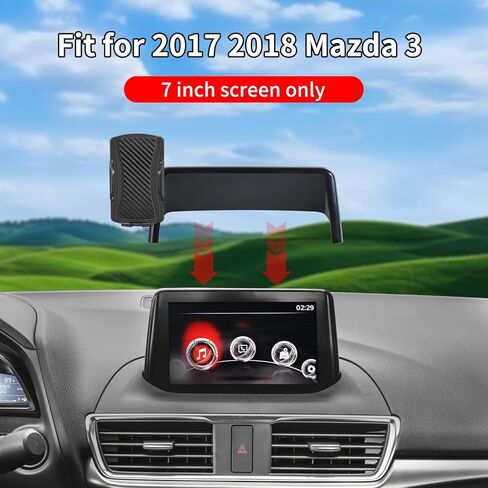 حامل هاتف السيارة لعام 2017 2018 2019 مازدا 3 (شاشة 7 بوصة)، لحامل الهواتف الذكية وإكسسوارات السيارات المضادة للاهتزاز، دوران 360 درجة، لجميع الهواتف المحمولة in Kuwait