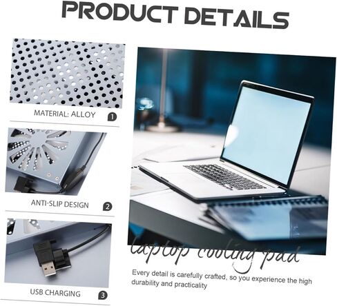 Aluminum Alloy Laptop Cooler Cooling Pad with Fan Stand, Ventilated Notebook Cooler Support for Gaming and Office Use, Compatible to 17.3 Inch Laptops, Gray in Kuwait
