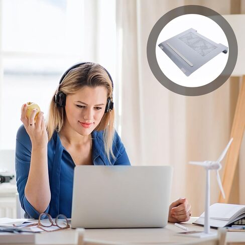 Aluminum Alloy Laptop Cooler Cooling Pad with Fan Stand, Ventilated Notebook Cooler Support for Gaming and Office Use, Compatible to 17.3 Inch Laptops, Gray in Kuwait