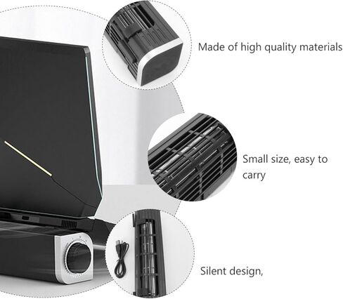 Notebook Cooler Fan Strong Heat Dissipation Metal Fan Portable Laptop Cooling Base Powered Adjustment Silent Operation in Kuwait