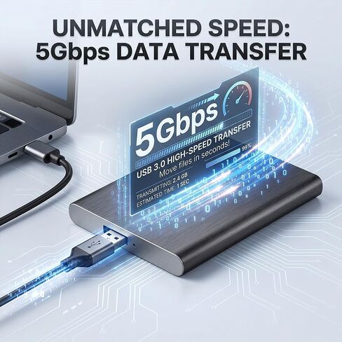 Portable External Hard Drive HDD for Windows, USB 3.0 Compatible for PC, Laptop, Plug and Play Ready/320 GB in Kuwait