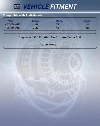 SB Parts New 180amp المولد المتوافق مع Audi A6 2006-2009 ، A6 Quattro 2005 06 2007 2008 3.2L in Saudi Arabia