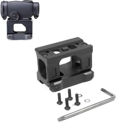 1.54" Height Red Dot Scopes Riser Mount for T1 T2 H1 H2 Optic Reflex Sights Accepts All Footprint Optics Base Adapter，with Built-in Integrate Quick Rear Iron Sights Adjustable，for 20mm Picatinny Rail in Kuwait