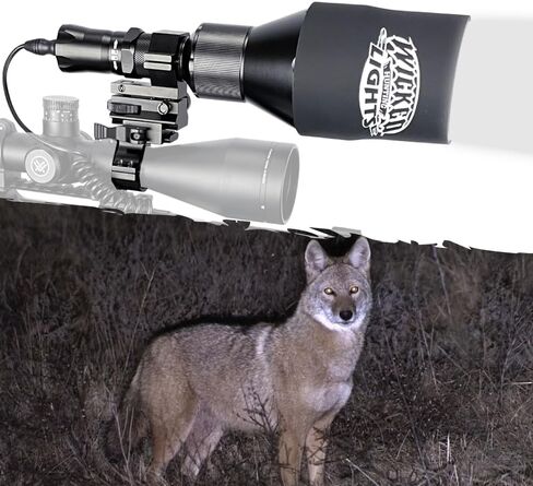 مجموعة مصابيح الصيد الليلية البيضاء الطويلة المدى ShotPro من Wicked Lights مع مصابيح LED بيضاء فائقة الحد للذئب والثعلب والبوبكات والخنازير والحيوانات المفترسة W2094 in Kuwait