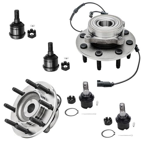 Detroit Axle - 4WD Front Wheel Bearing Hubs Kit for 06-08 Dodge Ram 2500 3500 [8 Lugs], 2 Wheel Bearing and Hubs 4 Upper & Lower Ball Joints 2006 2007 2008 Replacement - 6pc Set in Saudi Arabia