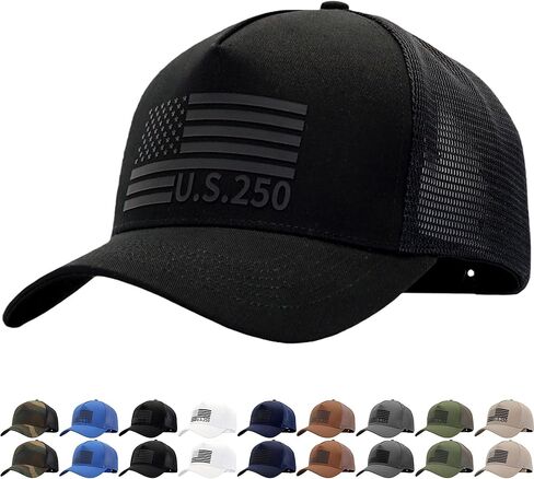 Trucker Hat American Flag Baseball Cap (M ، L ، XL ، XXL) ، قبعات شبكات Snapback القابلة للتعديل للرجال in Saudi Arabia