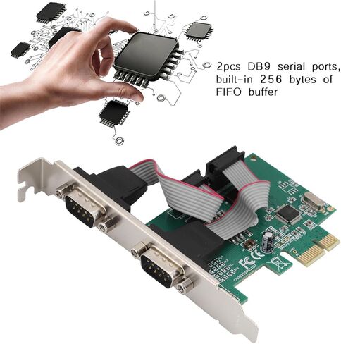 2 Port RS232 Serial PCIe Card, PCI Express Adapter with WCH382L Chipset, for Modem Printer Scanner Cash Register in Kuwait