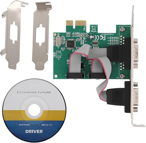 2 Port RS232 Serial PCIe Card, PCI Express Adapter with WCH382L Chipset, for Modem Printer Scanner Cash Register in Kuwait