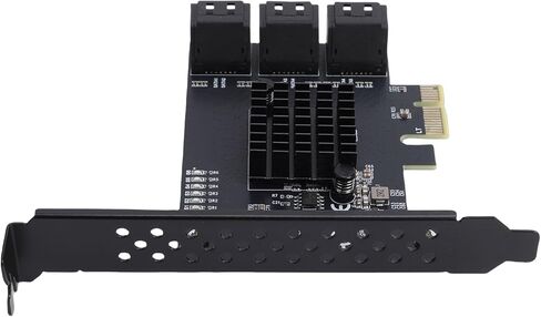 بطاقة توسيع وحدة التحكم GOWENIC PCI E 1X إلى Serial ATA 3.0 بسرعة 6 جيجابت في الثانية و6 منافذ مع دعامة منخفضة المستوى in Kuwait