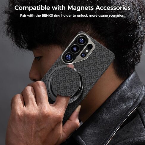 BENKS S26 Ultra Case, ArmorGrid ArmorAir Case for Samsung Galaxy S26 Ultra Compatible with MagSafe, Ultra Slim & Lightweight Minimalist Case Built with Dupont Kevlar, Aluminum Camera Protection in Saudi Arabia