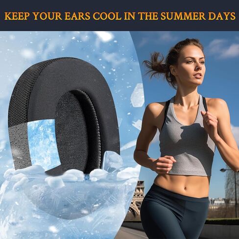 SOULWIT Cooling-Gel Earpads for Razer Barracuda Pro (Do Not Fit Barracuda/Barracuda X) Headphones, Ear Pads Cushions with Noise Isolation Foam, Ice Silk Fabric - Black in Kuwait