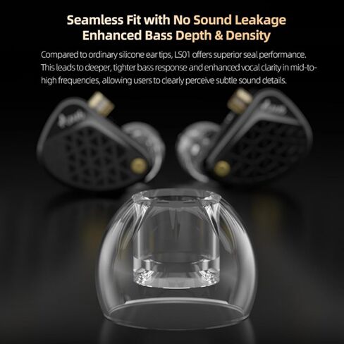 KZ LS01 أطراف أذن لمراقبة الأذن، سدادات أذن من السيليكون السائل الشفاف لسماعات الأذن، مقاس S/M/L، مقاس 3 أزواج مرونة عالية النعومة - تناسب معظم سماعات الأذن مع فوهات 4 مم in Kuwait