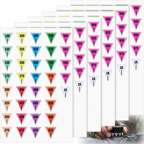 6 Sheets Multicolor Turret Tags for Scope, Precision Adjustment Stickers, Writable Adhesive Scope Caps Labels Card Markers for Long Distance Hunting Shooting in Kuwait