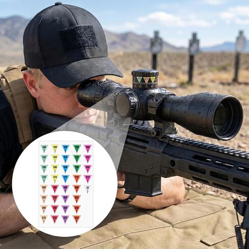 6 Sheets Multicolor Turret Tags for Scope, Precision Adjustment Stickers, Writable Adhesive Scope Caps Labels Card Markers for Long Distance Hunting Shooting in Kuwait