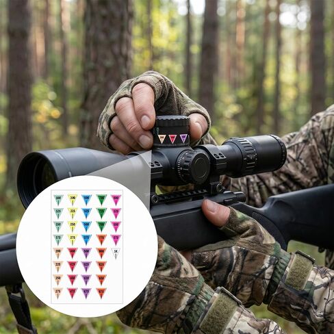 6 Sheets Multicolor Turret Tags for Scope, Precision Adjustment Stickers, Writable Adhesive Scope Caps Labels Card Markers for Long Distance Hunting Shooting in Kuwait