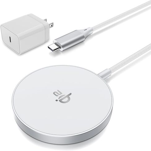 Qi2 Wireless Charger - 15W Magnetic Wireless Charging Pad for iPhone 17/16/15/14/13/12 Series with Ultra-Thin Aluminum, Includes 25W Adapter Travel & Desk Essential, Gaming in Kuwait