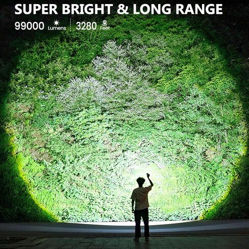 3Pack Flashlights High Lumens Rechargeable, 99,000 Lumens Super Bright LED Flashlight, Powerful Flash Light with 5 Modes, Flashlights for Home Camping, IPX7 Waterproof in Kuwait