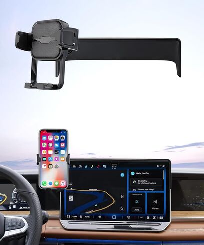 Car Phone Holder for Volkswagen Tiguan 2025-2026, 12.9" Screen Fixed Clip, Auto Accessories Navigation Bracket, Interior Decoration Mobile Phone Mount, 360° Rotation in Saudi Arabia