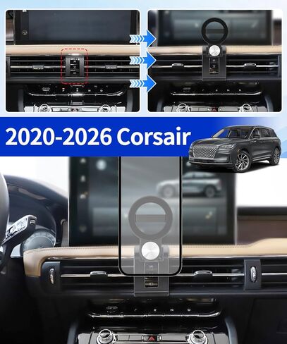 Car Phone Holder for Lincoln Corsair 2020-2026 Auto Accessories, Cell Phone Mount Compatible with MagSafe, 360° Rotation, Hands Free Not Affect Air Vent in Kuwait