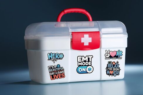 16 قطعة من ملصقات EMS، ملصق EMT، ملصقات خدمة الطوارئ الطبية، رسم فني طبي للطوارئ للمسعف، زجاجة مياه، كمبيوتر محمول، حافظة هاتف in Kuwait