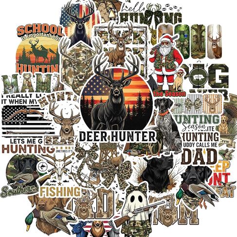 30PCS Hunting Stickers – Waterproof Vinyl Deer & Duck Hunting Decals for Coolers, Tumblers, Trucks, Toolboxes – Funny Outdoor Stickers for Men, Dads, Hunters & Wildlife Lovers in Kuwait