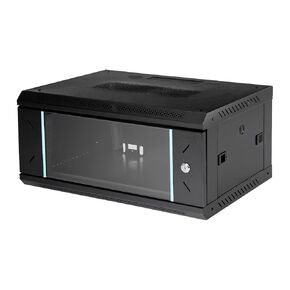 Wall Mount Server Cabinet 4U, 600x450x240mm Network Cabinet with Glass Locking Door, Server Organizer Enclosure for Home Office, Data Rack with Removable Side Panels, Ventilated, Black in Saudi Arabia