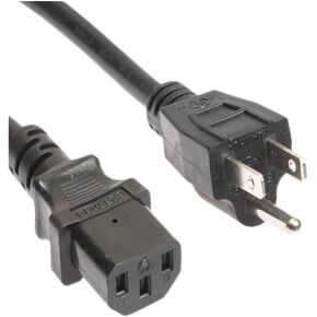 كابل طاقة تيار متردد عالمي، 6 أقدام IEC C13 إلى NEMA 5-15P، 10A/16AWG، سلك طاقة أسود للإلكترونيات، سلك طاقة الكمبيوتر، أمبير الجيتار، مصدر طاقة الكمبيوتر، كابل طاقة الشاشة، الطابعة، سلك التلفزيون in Kuwait