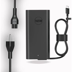 165W GAN USB C Adapter Compatible with Dell Precision 5690 5680 Dell Pro Max 16/18（MB16250/MA16250/MB18250 ） Latitude 7450/7650、Inspiron 7640 HA165PM210 LA165PM210 Gaming Laptop Charger 28V 5.89A in Saudi Arabia