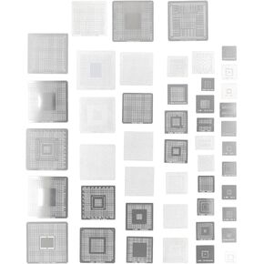 47PCS BGA Reballing Stencil Net, 304 Stainless Steel BGA Rework Net, Universal Soldering Template Set with Clear Markings for Laptop Desktop Graphics Card Repair in Kuwait