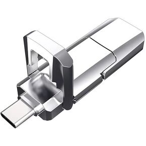 محرك أقراص SSD عالي الأداء - محرك أقراص فلاش USB 3.0 عالي السرعة سعة 128/256 جيجابايت مع واجهة USB مزدوجة من النوع C + سرعة قراءة/كتابة تصل إلى 300/300 ميجابايت/ثانية، متوافق مع أجهزة الكمبيوتر المحمول والكمبيوتر المكتبي (فضي) (256.0 جيجابايت) in Kuwait