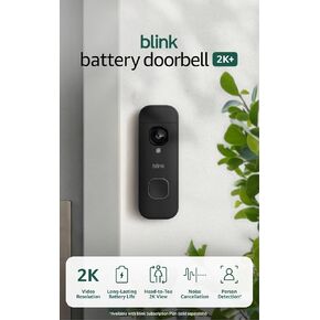 Blink Battery Doorbell 2K+ (newest model) — Wireless video doorbell, 2K resolution, enhanced audio. Required Sync Module not included – Add-On (Black) in Saudi Arabia